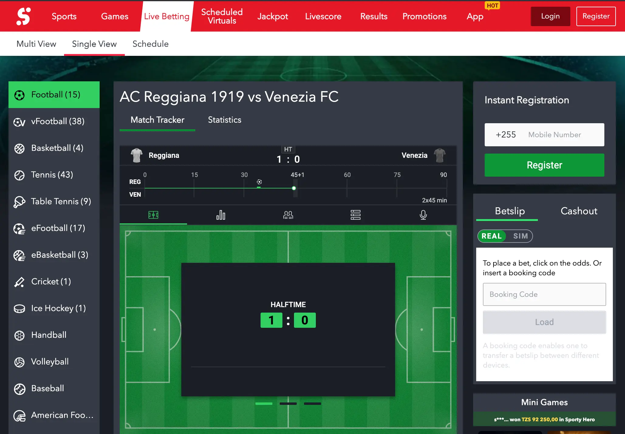 Sports betting options on Sportybet Nigeria