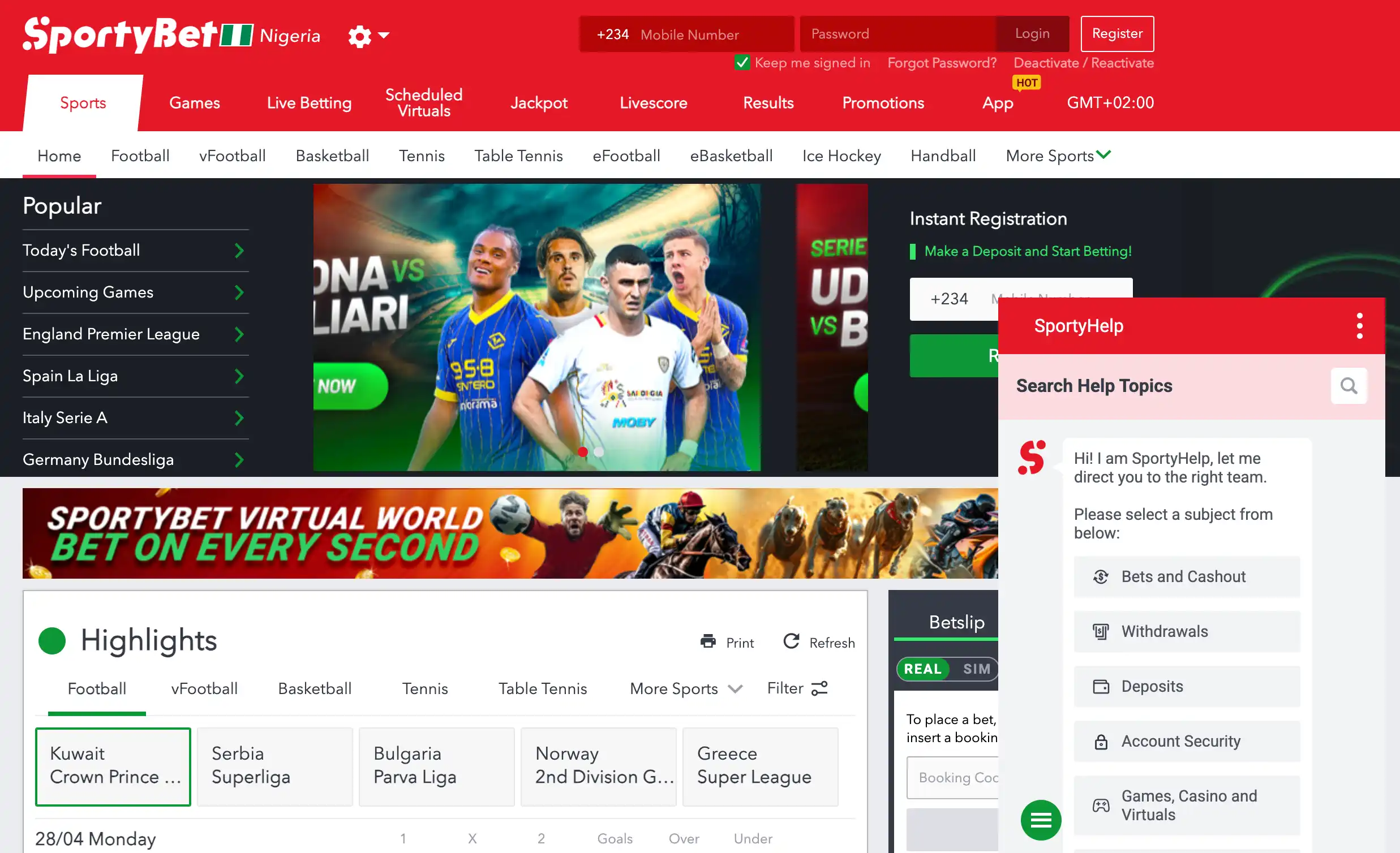 Sportybet Nigeria customer support overview
