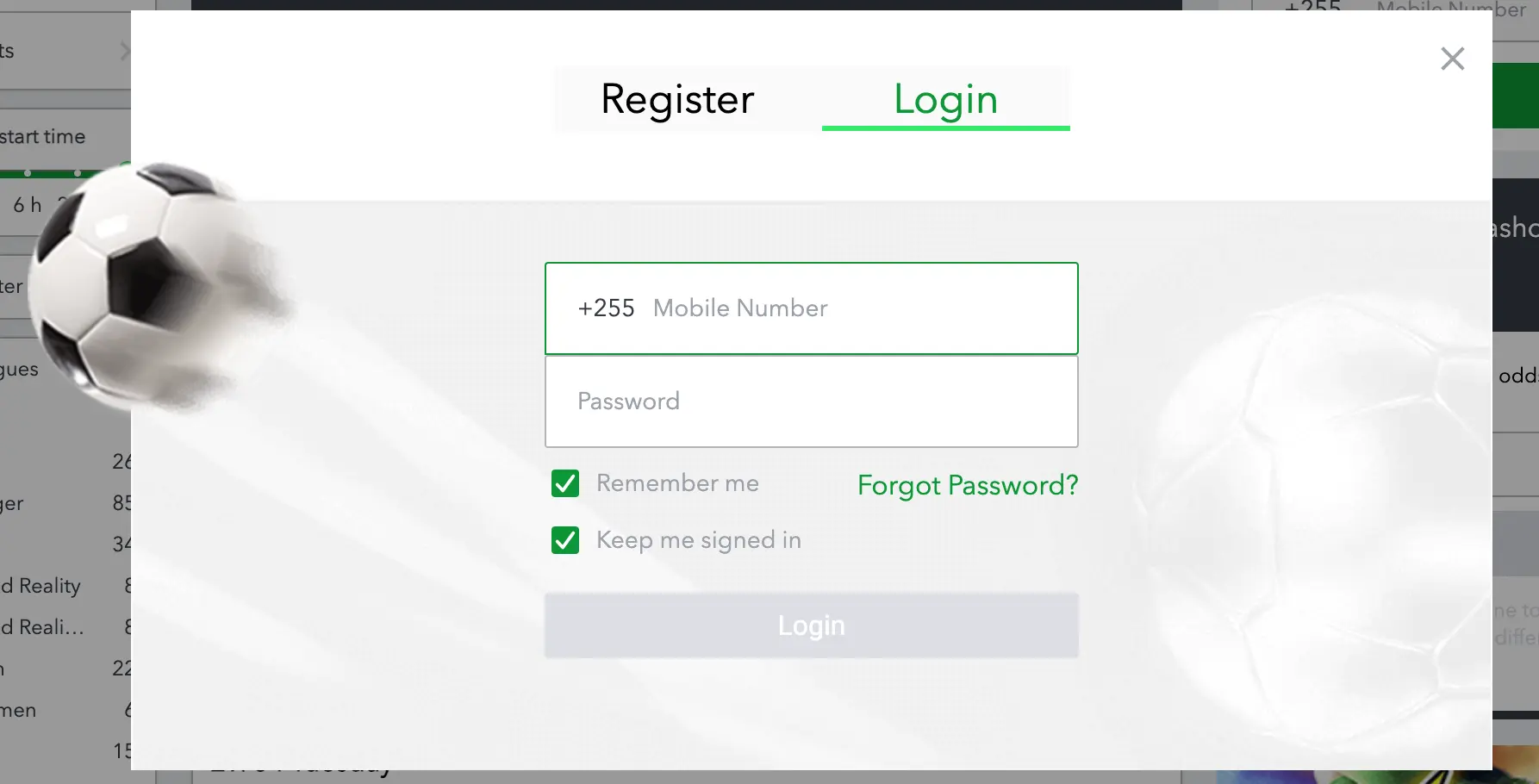 Sportybet Nigeria login interface